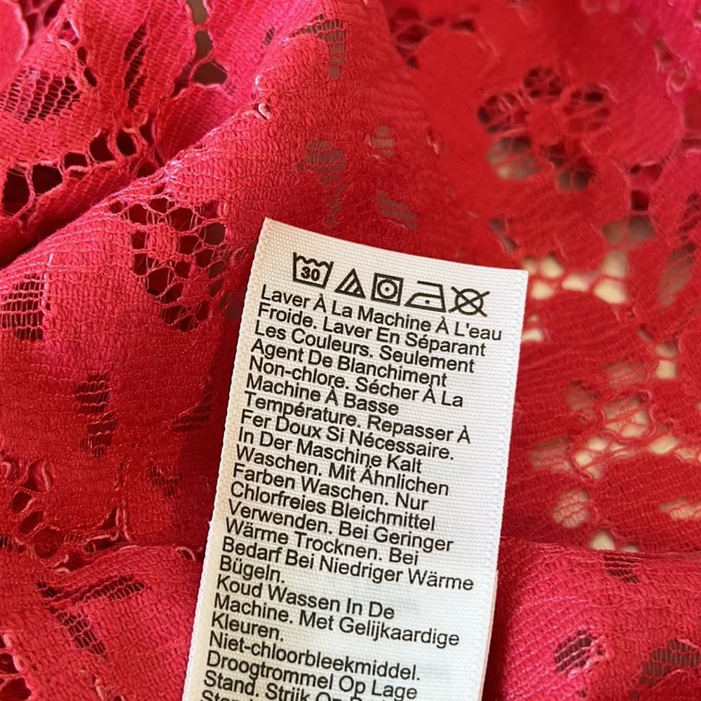 J Crew Mock Neck Lace Top in Dragonfruit NWT Size 6